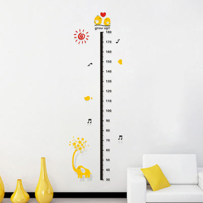 Cartoon Measuring Height Stickers 3D Acrylic Living Room Childrens Room Kindergarten Decorative Wall Stickers Childrens Height Ruler