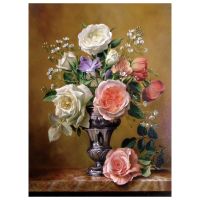 DIY Beaded Embroidery Kits Roses with Vase Beadwork High Quality Beads 5D Partial Beaded Cross Stitch Needlework Hobby Crafts