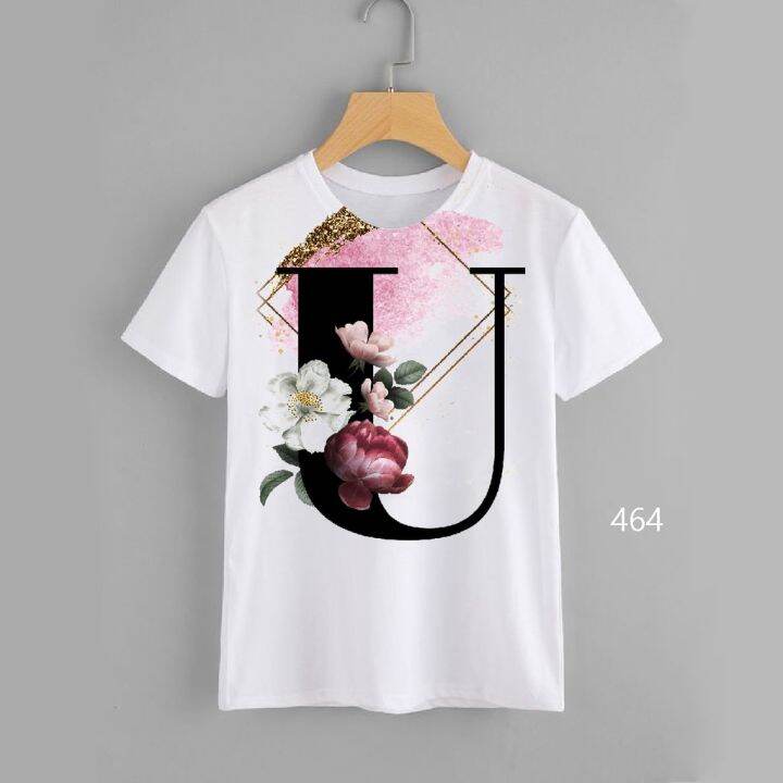 loso-store-เสื้อยืดพิมพ์ลาย-ลายตัวอักษร-u-v-w-x