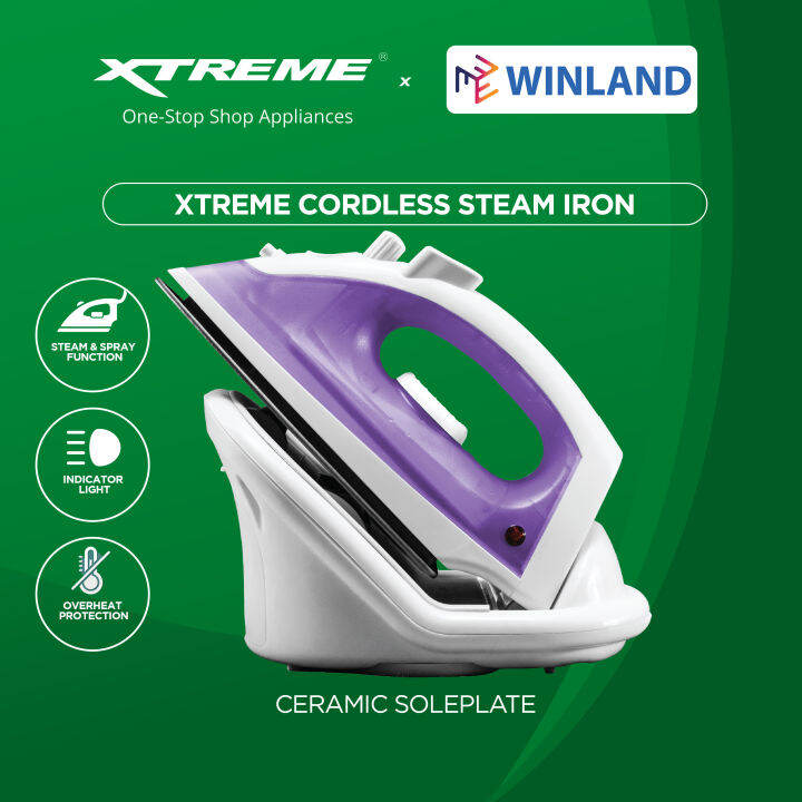 XTREME HOME by Winland 1600w Cordless Wireless Steam Flat Iron with