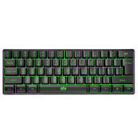 Wireless Keyboard 61 Keys BT+2.4G Dual-mode Keyboard with RGB Backlight Effect ABS Two-color Injection Molding keycap Black