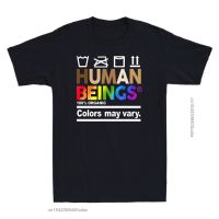 Human Beings 100% Organic Colors May Vary Rainbow Lgbt Gay Lesbian Pride T-Shirts Harajuku Gothic Gothic Hip Hop MenS T-Shirt