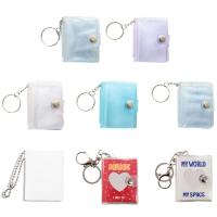 1pc keychain photo album for Mini Photo Sticker Jelly Color Card Holder 2 Inch Photos Holder Portable Key Chain Key Chains