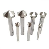 1PCS 3 ขลุ่ย 120 องศา HSS Countersink ลบมุมเกินไปไม้เหล็กลบมุมเครื่องมือไฟฟ้า 4.5 ถึง 60 มม. เครื่องมือลบมุม