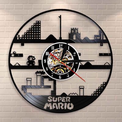Classic Retro Game Vinyl Record Wall Clock Modern Wall Lamp 3D Wall Watches Time Clocks Creative Handmade Watch Game Lover Gift