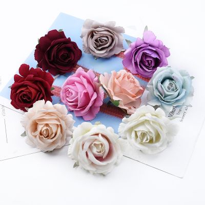 【CC】 6/10 Pcs 6CM Wedding Car Valentine 39;s Day Scrapbooking Flowers Wall Artificial