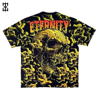 เสื้อยืด ป้าย EMPEROR ETERNITY สกรีนลายดิสชาร์จ เต็มตัว เรืองแสงในที่มืดได้หน้า-หลัง ไซร์ยุโรป (1ตัว)