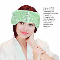 Head Gel Ice Pack แพ็คน้ำแข็งไมเกรนพร้อมเจลลดอาการปวดลูกปัดประคบร้อนหรือเย็นห่อน้ำแข็งไมเกรนสำหรับปวดหัวสีเขียว