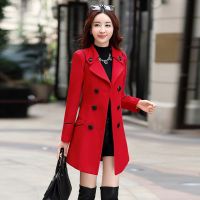 ▩❐ Wool Coat 2022 Ladies Woolen Female Fashion Slim-fit Double-Breasted Jacket with S-3XL