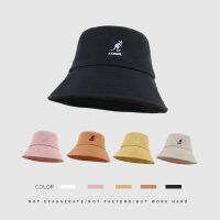 Kangol ผ้าฝ้ายบริสุทธิ์จิงโจ้แบนบน Topi Bucket ลำลองอเนกประสงค์หมวกอาบน้ำเด็กสีแดงกันแดดแฟชั่นหมวกกันแดดดาว