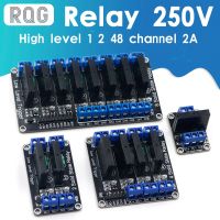 รีเลย์5V 1 2 4 8ช่อง SSR ระดับสูงต่ำโซลิดสเตทรีเลย์โมดูล250V 2A สำหรับ Arduino