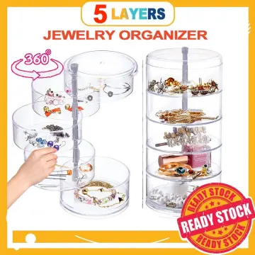 360 Rotating Earring Holder Stand Clear Earrings Organizer, Acrylic Jewelry  Storag 