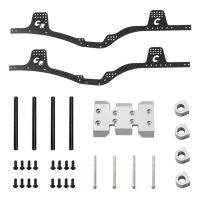 LCG Carbon Fiber Chassis Kit Frame Rail Skid Plate Body Post Mount for Axial SCX10 1/10 RC Crawler Car Parts