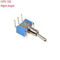 5ชิ้น Mts-102ขนาดเล็กสีฟ้าสวิทช์สลับจิ๋วมุมขวาแผง Pcb ติด3pin ปุ่มเปิดปิด6a/3a 125V/Mts102 250V