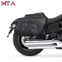 รถจักรยานยนต์ Saddlebag กันน้ำ Cruiser หนังด้านข้างกระเป๋าสำหรับ Sportster สำหรับ Honda Shadow สำหรับ Vulcan 2006สำหรับ Yamaha Vstar