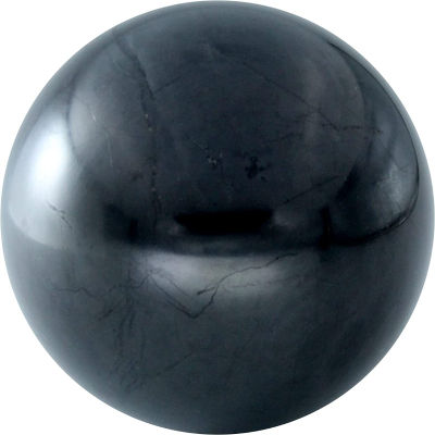 Heka Naturals Shungite Black Crystal Sphere | 2.75 Inch - Decorative Crystal Chakra Decor, Home Decor - Real Crystal Stress Ball, Feng Shui Orb, Healing &amp; Massage Ball Polished 2.75 Inch Sphere