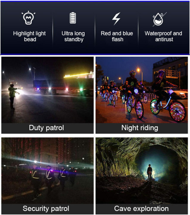 led-red-blue-multifunction-clip-flashing-warning-safety-shoulder-lights-usb-charging-emergency-lamp-bicycle-accessories