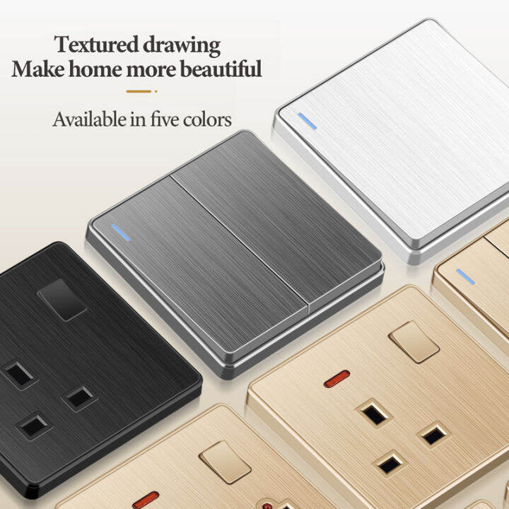 VOLLIA 13amp Rimless Wall Socket Panel 1/2/3/4 Gang 1/2 Way Electrical Modern Switch Off/on Lamp