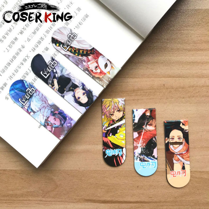COSER KING Store] 6pcs / set Anime Magnetic Bookmarks Anime Demon Slayer  Kimetsu No Yaiba Erasers Kamado Tanjirou Nezuko Stationery bookmarks |  