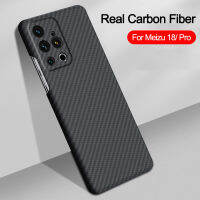 เคสคาร์บอนไฟเบอร์แท้สำหรับ Meizu 18 Pro,เคส Aramid ดั้งเดิมบางพิเศษฝาหลังกันกระแทก Capa Fundas (ใหม่)