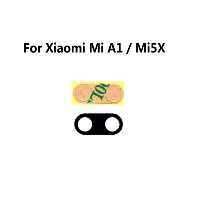 สำหรับ Xiaomi Mi A1 Mia1 Mi5x 5x M5x 5.5 "ฝาปิดเลนส์กระจกกล้องถ่ายรูปหลังด้านหลังพร้อมสติกเกอร์อะไหล่ซ่อม