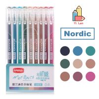 9 Pcsset Morandi Color Gel Pen Set Colour Large-capacity Pens Neutral Pen Diary Pen Stationery