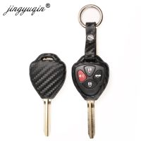 fgjfykjd jingyuqin 2/3/4 Button Carbon Fiber Silicone Car Remote key Cover For Toyota Camry Corolla Avalon Venza Hilux Vitz Rav4 Fob Case