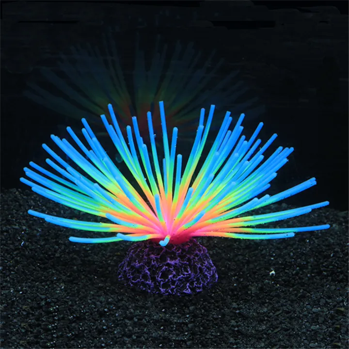 Sea For Home Aquarium Decor Urchin Decoration Rainbow Silicone Tank