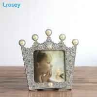 Crown metal photo frame inlaid pearl on Table European classical Wedding gifts DIY Home decoration accessories Picture Frames