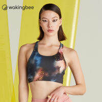 Wakingbee Grace Bra (Nightsky) สปอร์ตบรา ทรงคร้อป สายไขว้ ใส่ว่ายน้ำได้ ผ้ายืดหยุ่น กันยูวี แห้งเร็ว