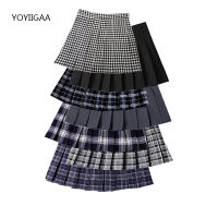 Summer Women Pleated Skirt High Waist Female Plaid Skirts Preppy Style Ladies Girls Dance Mini Skirt Fashion Chic Woman Skirts