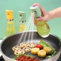 ⊙☊☏ Kitchen Cooking Olive Oil Dispenser 260ml Press Type Transparent Atomized Glass Oil Spray Bottle BBQ Baking Accessories Gadget