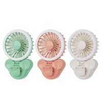 3 Speed USB Rechargeable Desktop Clip Fan Light Desktop Handheld Small Fan Light Live Night Light Multi-Function Fan 54DB