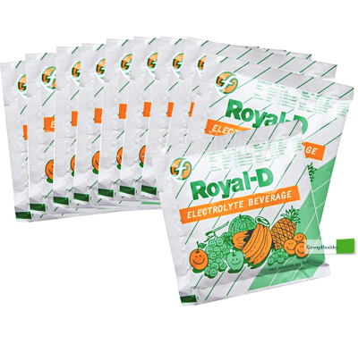 ROYAL-D Electrolyte Beverage Powder รอแยล-ดี เครื่องดื่มเกลือแร่รสผลไม้รวม 25 กรัม/ซอง