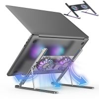 Dual Cooling Fan Gaming Laptop Stand Aluminum Foldable Adjustable Cooler for Notebook Laptop Pro Adjustable Holder