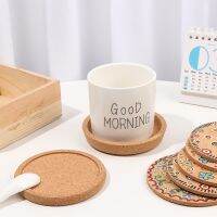 Wooden Coasters Non-slip Heat Resistant Cork Coasters Durable Coffee Tea Hot Drink Pot Holder Mat Kitchen Accessories Home Decor