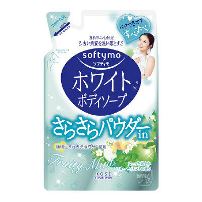 kose-softymo-white-body-soap-refill-420ml-ซอฟติโม-ไวท์-บอดี้-โซป-รีฟิลล์-สบู่เหลว-ครีมอาบน้ำ-สบู่-ทำความสะอาดผิวกาย