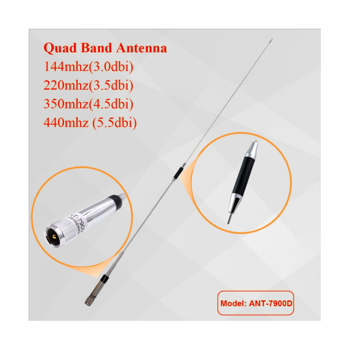 Mobile Radio Band Antenna 144/220/350/440MHz for KT7900D Car Walkie