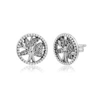 CKK Earrings Trees of Life Stud Earring for Women Sterling Silver 925 Jewelry Pendientes Earings Earing Brincos Aretes