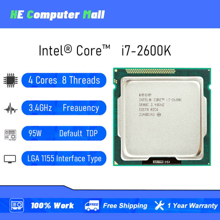 Used intel Core i7 2600K 3.4GHz SR00C Quad-Core LGA 1155 CPU Processor ...