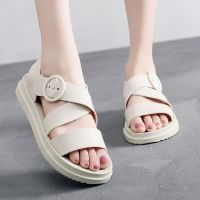 2020 summer new sandals female thick bottom plastic flat jelly shoes non-slip Korean student casual beach shoes waterproof