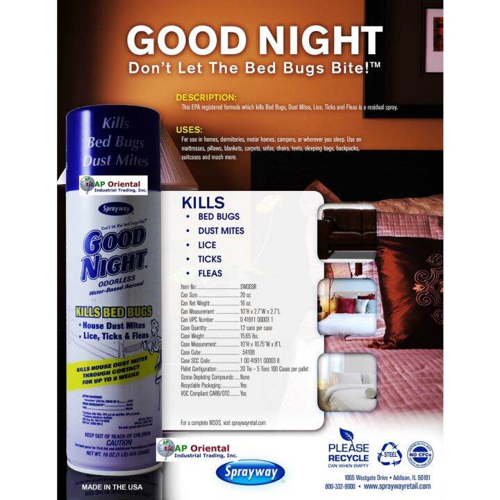 Bed Bug Spray to eliminate bed bugs, lice, ticks, fleas, house dust