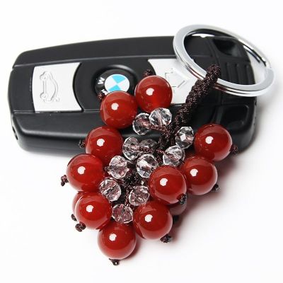 ✴☇┋ Premium Car Key Chainจี้Msโอนิกซ์ธรรมชาติชายแขวนเอวคริสตัลจี้คู่รักพร้อมห่วงโซ่