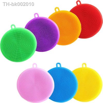✙⊕♤ 1PCS Silicone Cleaning Brushes Soft Silicone Scouring Pad Washing Sponge Dish Bowl Pot Cleaner Washing Tool Kitchen Accessories