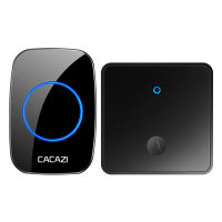 CACAZI Self-Powered Home Wireless Doorbell กันน้ำไม่มีปุ่มแบตเตอรี่ US EU UK Plug 60 Chime Wireless Alarm Doorbell (FA58BIG)