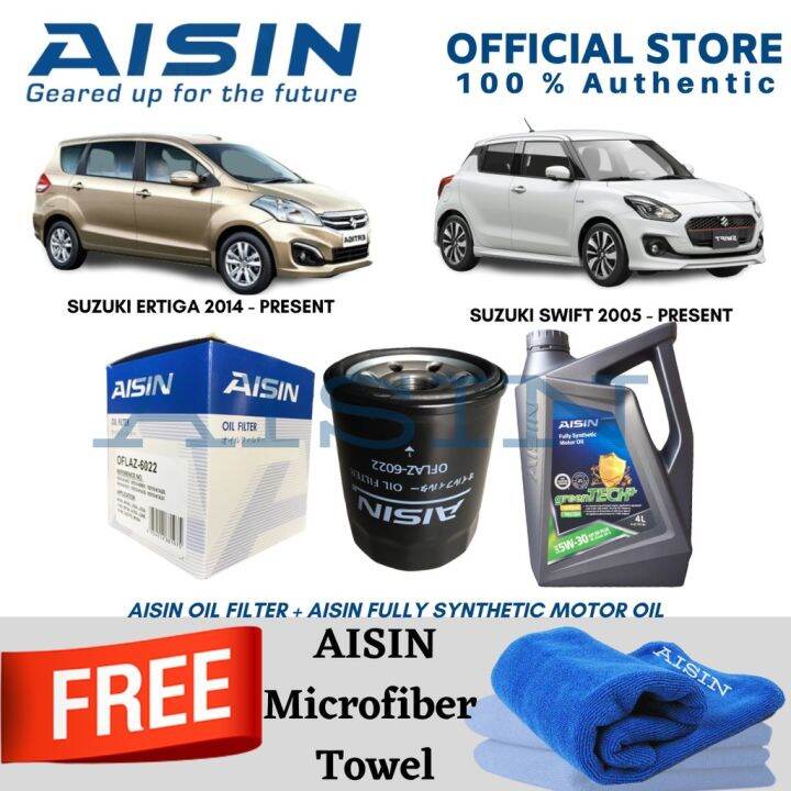 AISIN MEGA BUNDLE for ERTIGA SWIFT 1 x Oil Filter (OFLAZ6022) 5W30