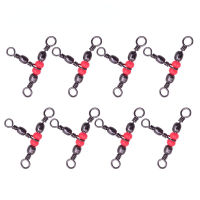 10 ชิ้น/ล็อต Solid แหวนตกปลา Tackle อุปกรณ์เสริมอุปกรณ์ตกปลา Rolling Triple Swivels ขั้วต่อแบริ่งตะขอปลา-SLPPP STORE