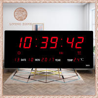 Living Zone นาฬิกาดิจิตอล LED แขวนติดผนัง Number Clock แขวนผนัง รุ่น 3615 ขนาด 36X15X3CM ตัวเลข สีแดง เขียว ฟ้า ขาว