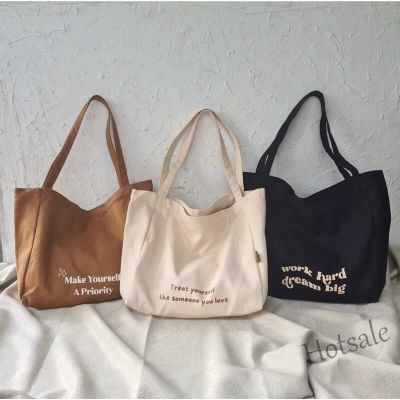 【hot sale】✿✼✻ C16 Balo Canvas Tote Bag Zipper Screen Printing Pouch - Cabiciks