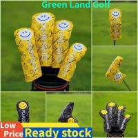 2023 NEW for❀□ PG Smilling Face Golf Woods Headcovers Golf Covers For Driver Fairway Woods Hybrid 135UT Clubs Set Heads PU Leather Unisex